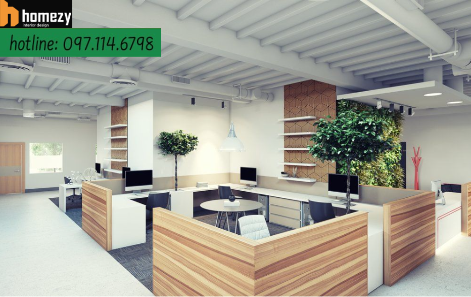 Phong cách đem thiên nhiên vào trong thiết kế nội thất văn phòng tại Hóc Môn