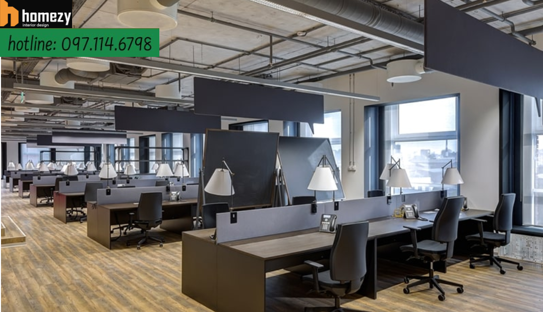 Thiết kế nội thất văn phòng tại quận 11 là một văn phòng được bố trí không gian hợp lý